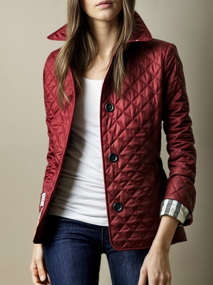Padded women's jacket with turn-up collar