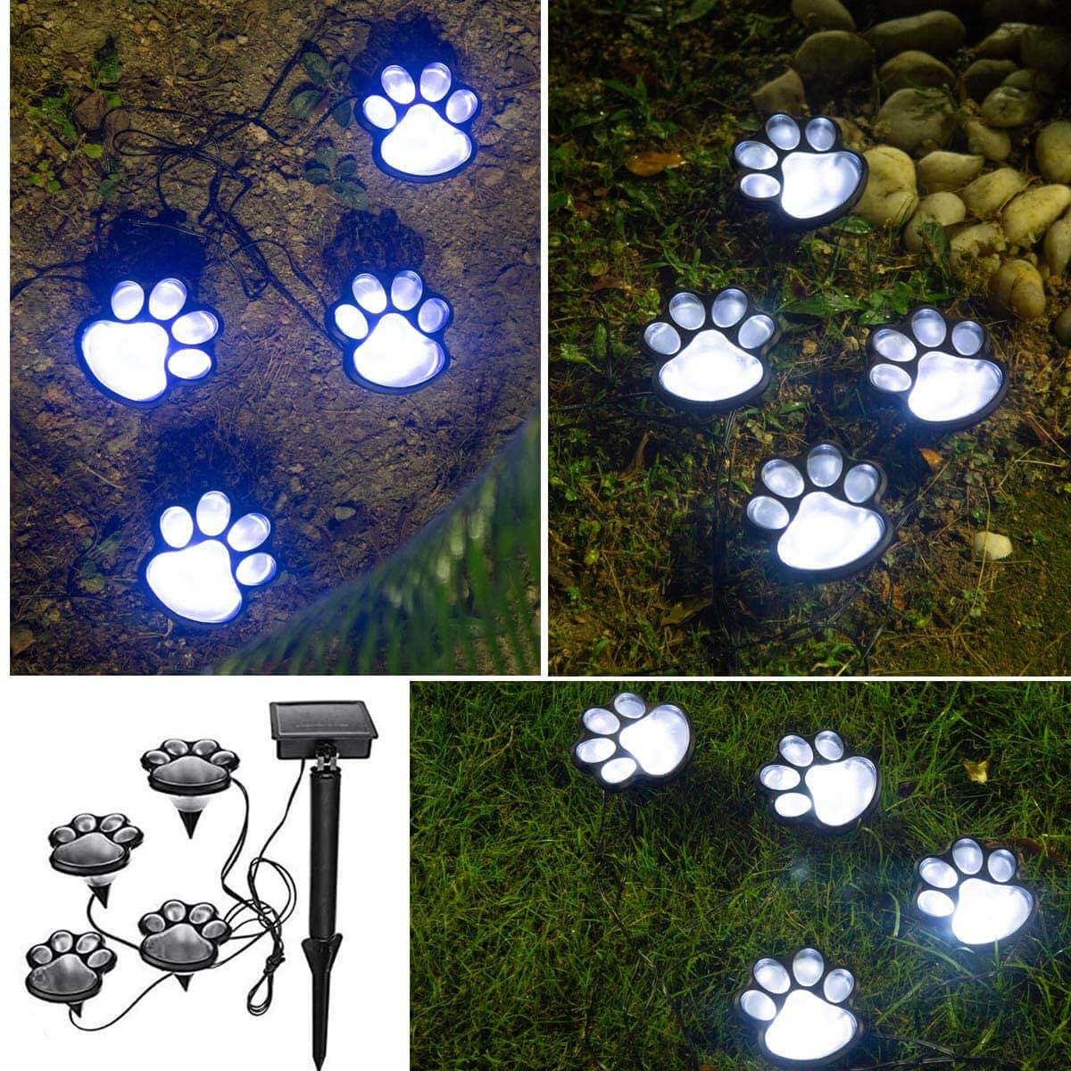 Paw Print Solar-powered lights