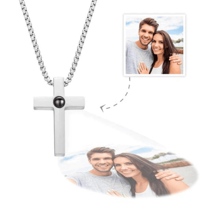 Photo Projection Cross Necklace