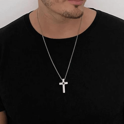 Photo Projection Cross Necklace