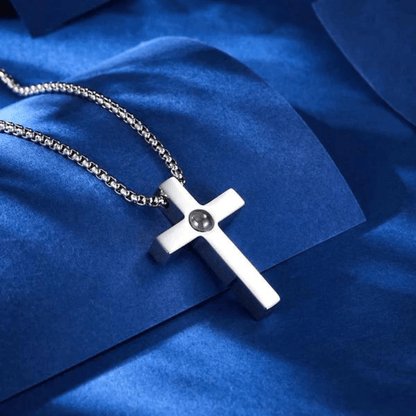 Photo Projection Cross Necklace