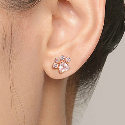 Pink paw earrings - Always your faithful four-legged friend with you