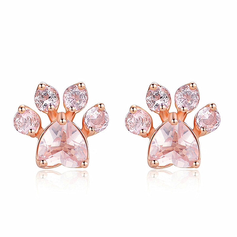 Pink paw earrings - Always your faithful four-legged friend with you