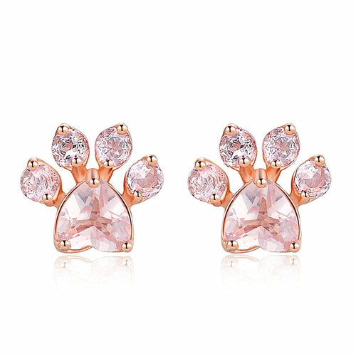 Pink paw earrings - Always your faithful four-legged friend with you