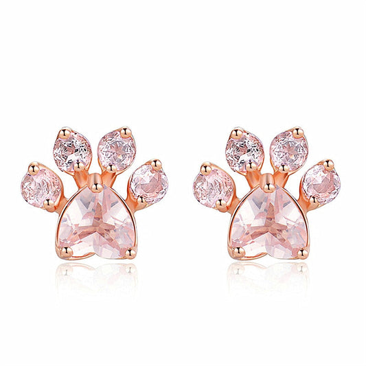 Pink paw earrings - Always your faithful four-legged friend with you