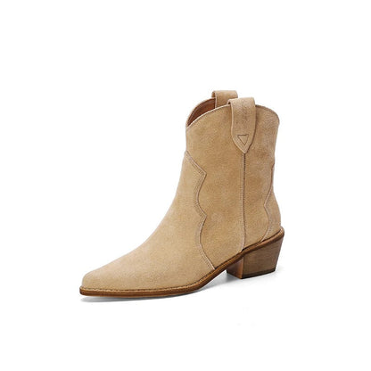Pointed Wedge Heel Ankle Boots