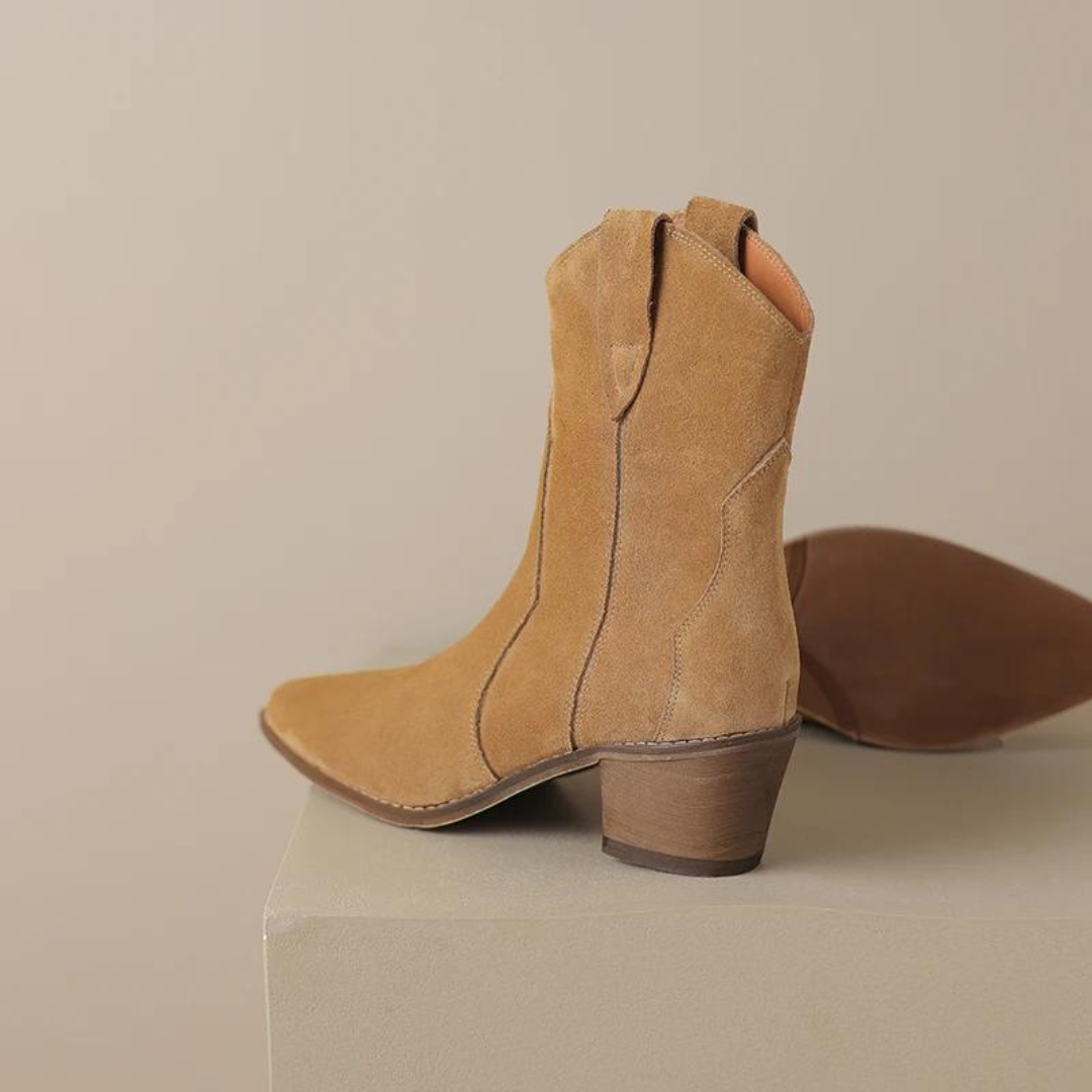 Pointed Wedge Heel Ankle Boots