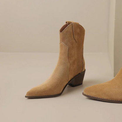 Pointed Wedge Heel Ankle Boots
