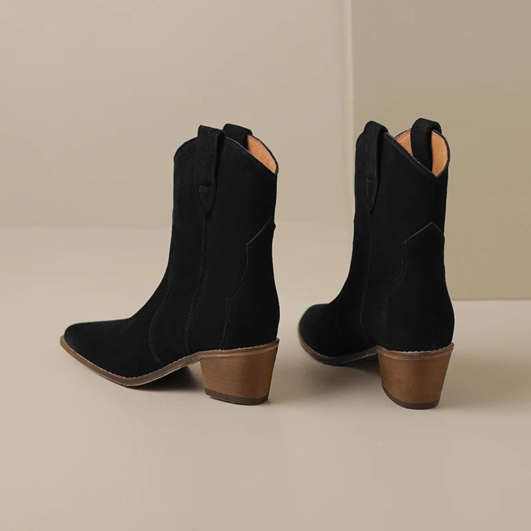 Pointed Wedge Heel Ankle Boots