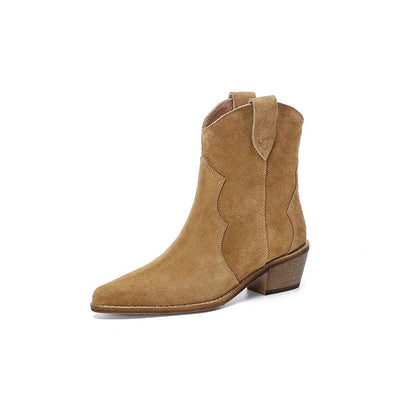 Pointed Wedge Heel Ankle Boots