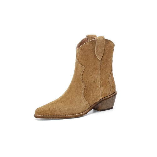 Pointed Wedge Heel Ankle Boots
