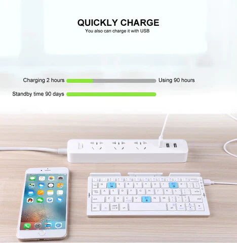 Portable Keyboard Compact Bluetooth Plastic