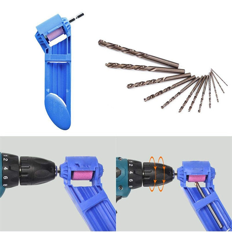 Portable drill bit sharpener