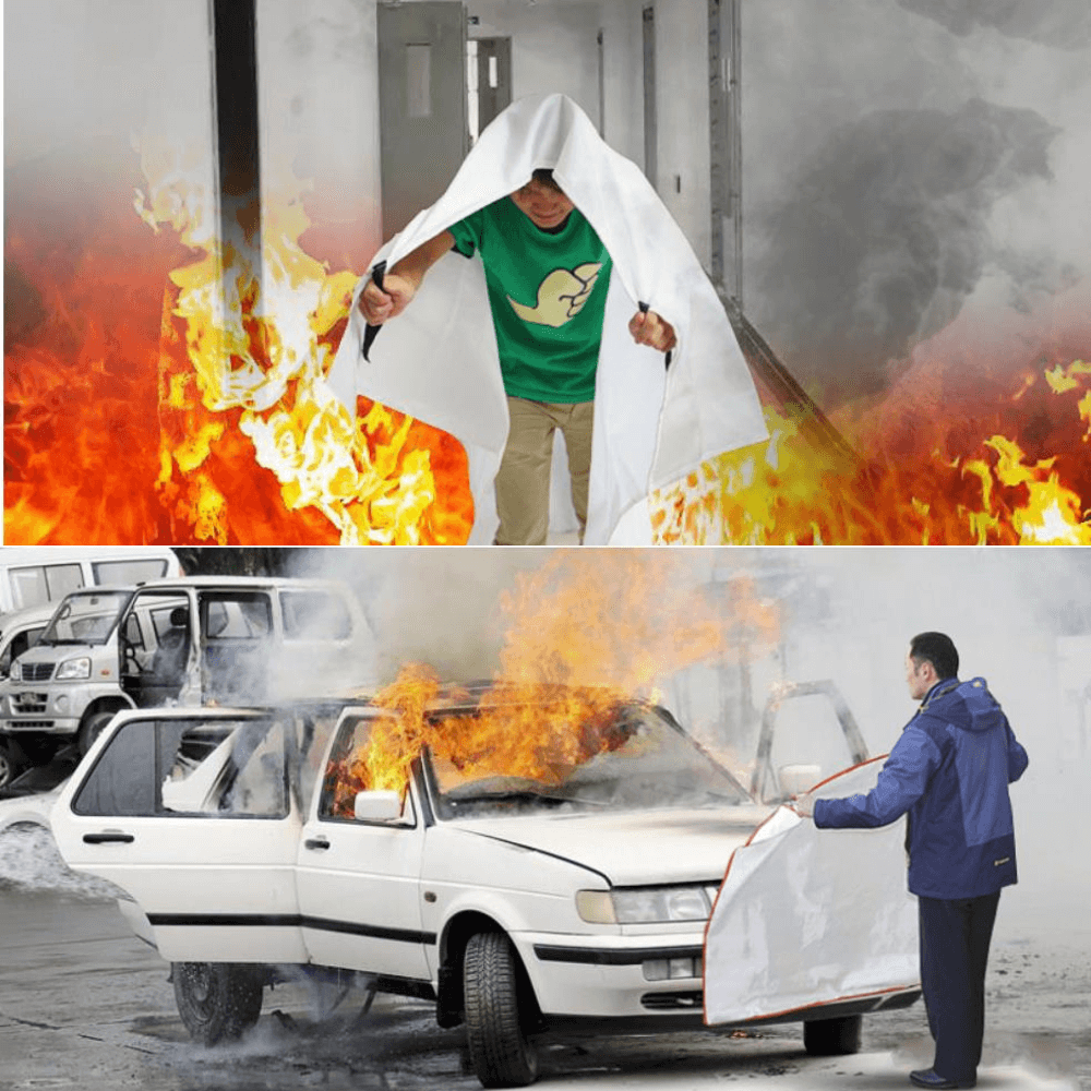 Portable fire blanket