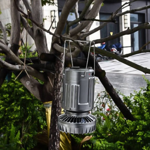 Portable solar lantern fan