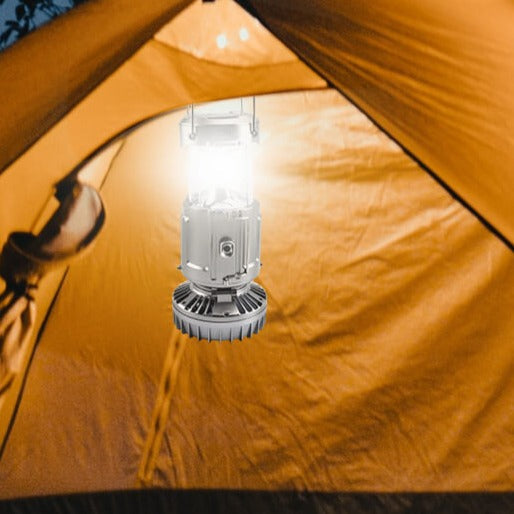 Portable solar lantern fan