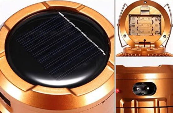 Portable solar lantern fan