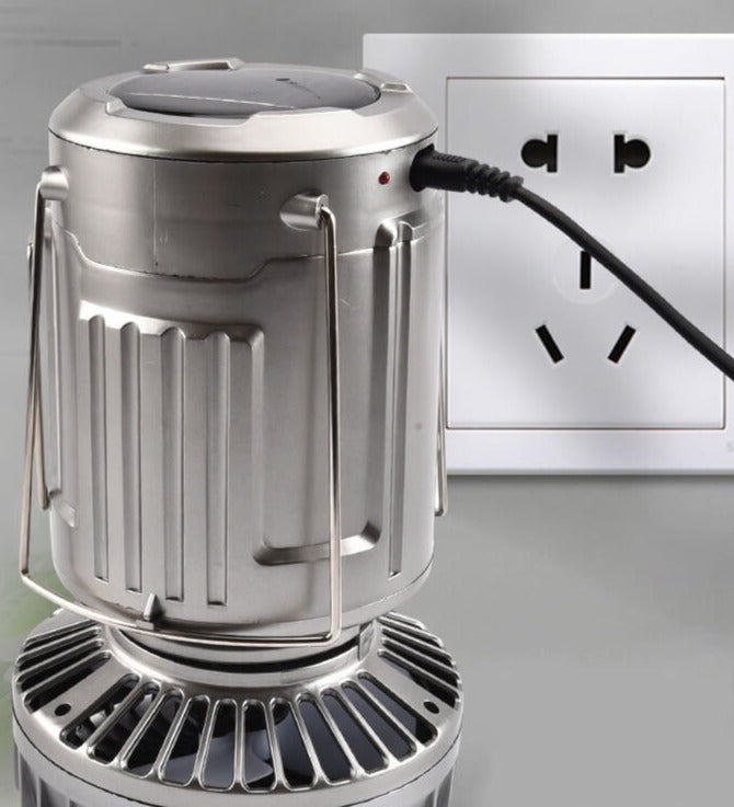 Portable solar lantern fan
