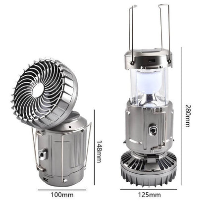 Portable solar lantern fan