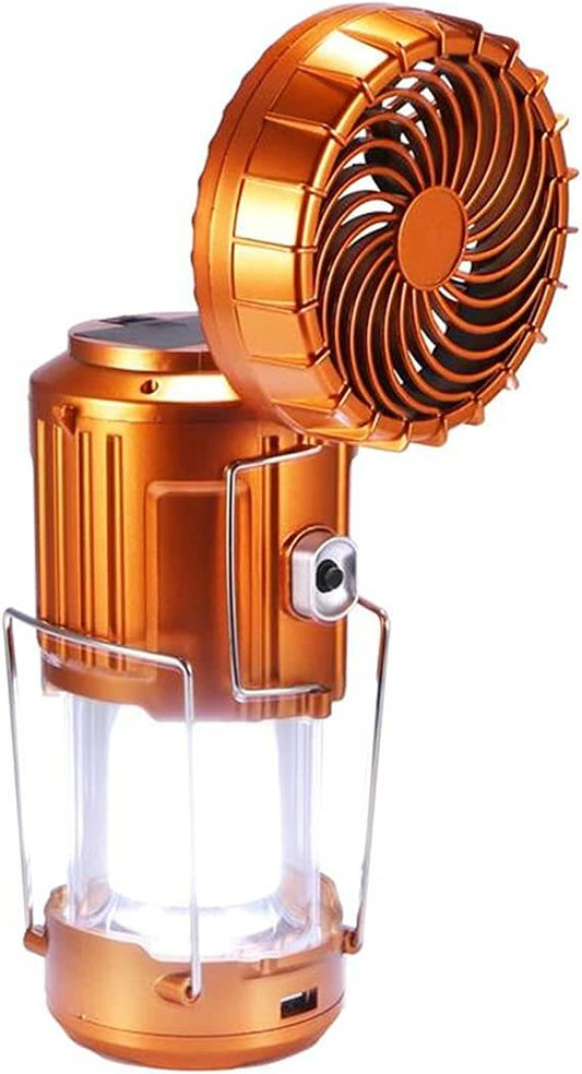 Portable solar lantern fan