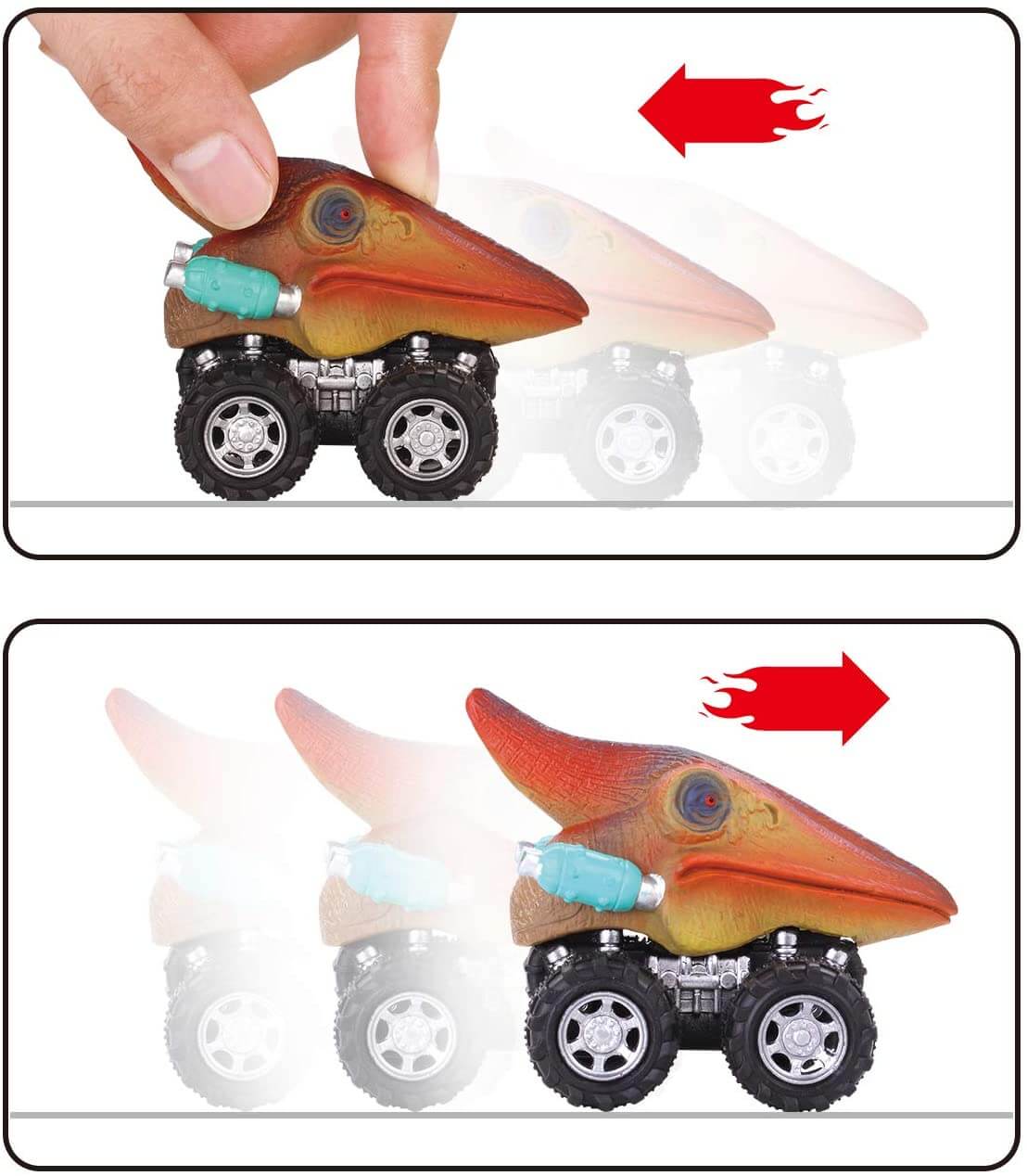 Pull Back Dinosaur Mini Car (6pcs)