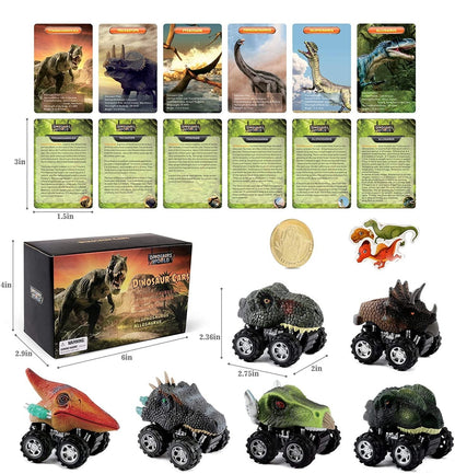 Pull Back Dinosaur Mini Car (6pcs)