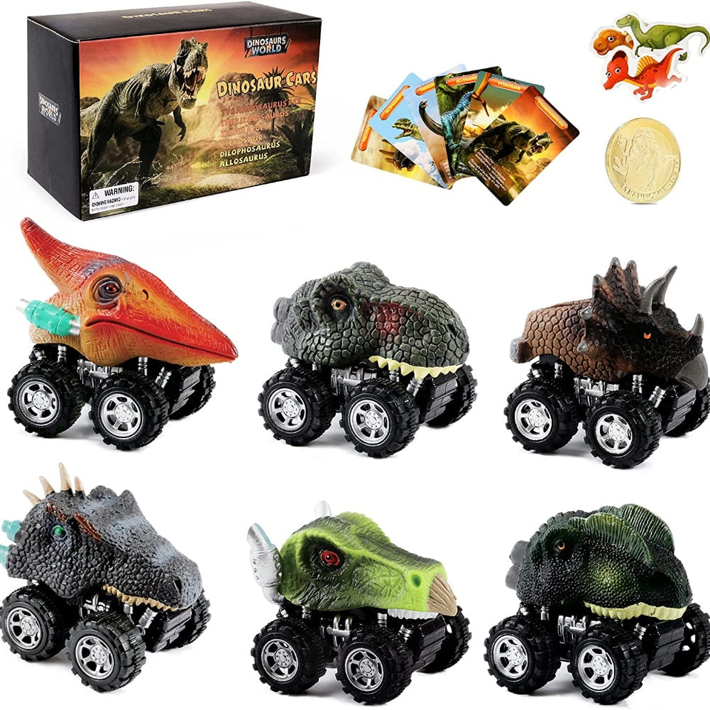 Pull Back Dinosaur Mini Car (6pcs)