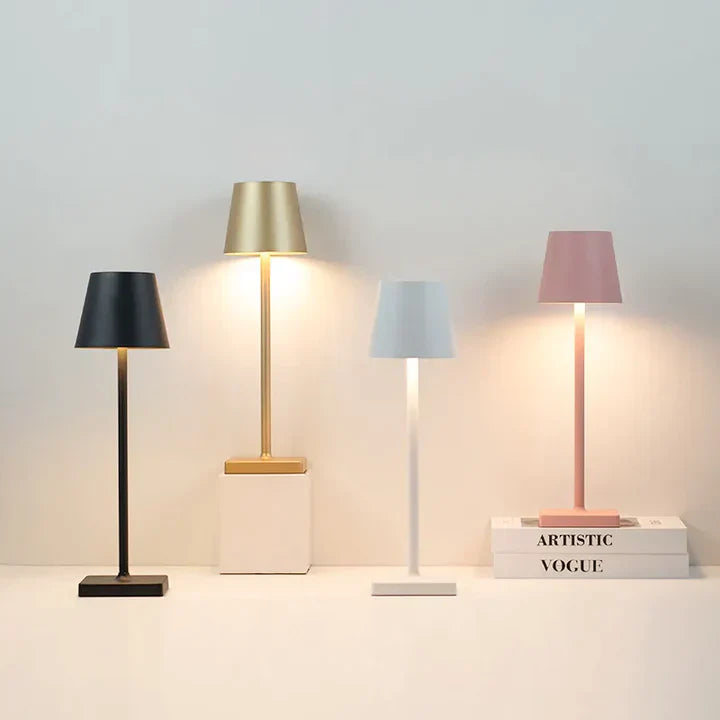 Rechargeable Table Lamp Elegant Aluminium Wireless Waterproof for Indoor and Outdoor