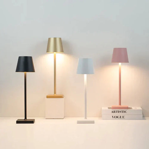 Rechargeable Table Lamp Elegant Aluminium Wireless Waterproof for Indoor and Outdoor