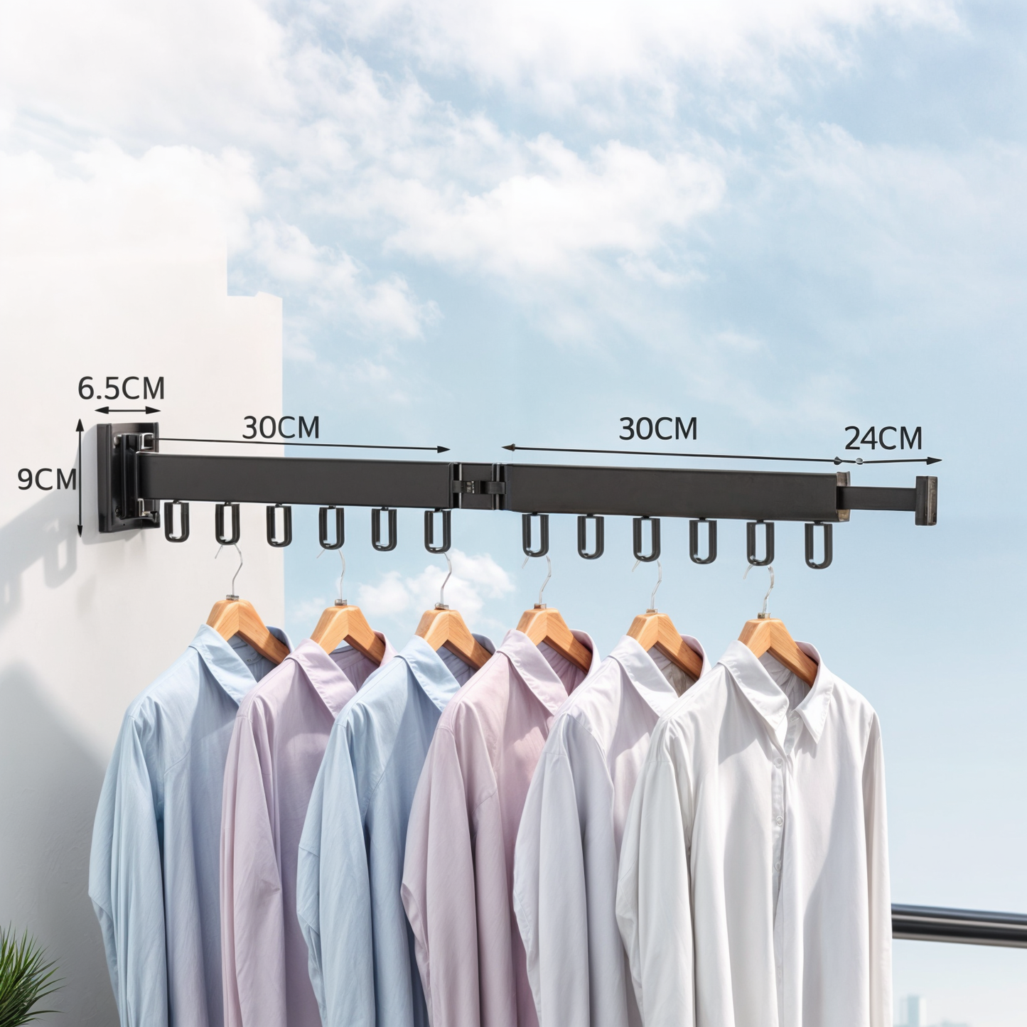 Retractable drying rack for clothes