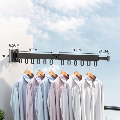 Retractable drying rack for clothes