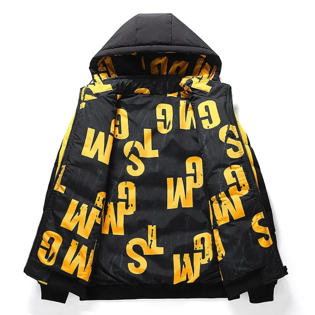 Reversible winter jacket for men
