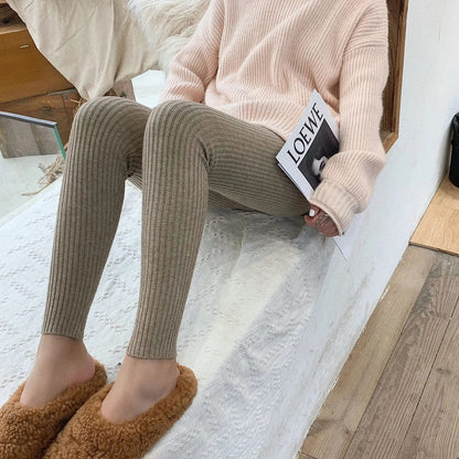 Ribbed high-waisted leggings for women