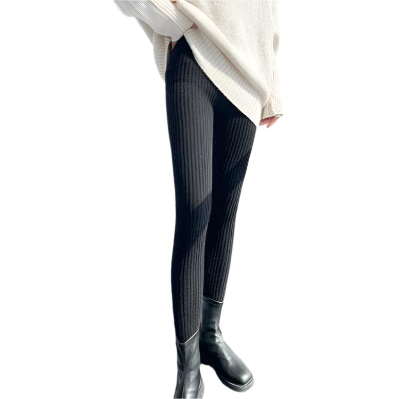 Ribbed high-waisted leggings for women