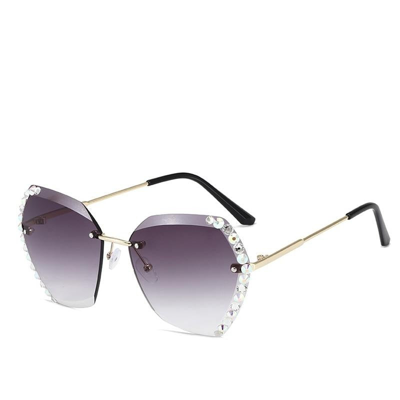 Rimless Rhinestone Sunglasses