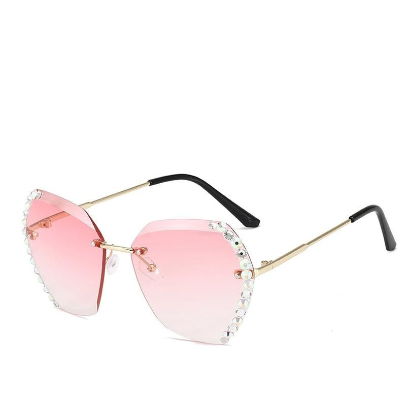 Rimless Rhinestone Sunglasses