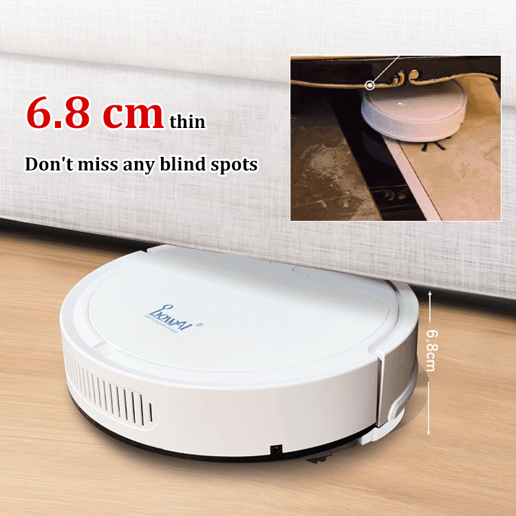 Robot Vacuum Cleaner With Mop 3-in-1 Slim Efficient Plastic