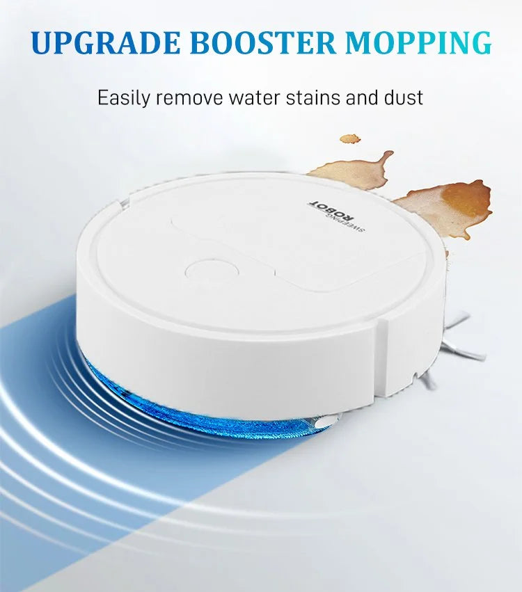 Robot Vacuum Cleaner With Mop 3-in-1 Slim Efficient Plastic