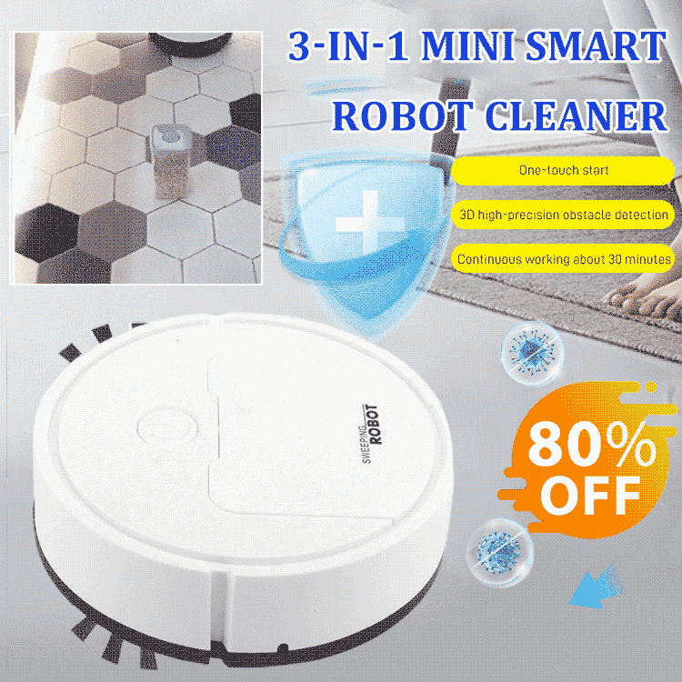 Robot Vacuum Cleaner With Mop 3-in-1 Slim Efficient Plastic