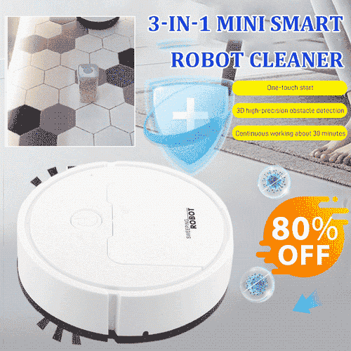 Robot Vacuum Cleaner With Mop 3-in-1 Slim Efficient Plastic