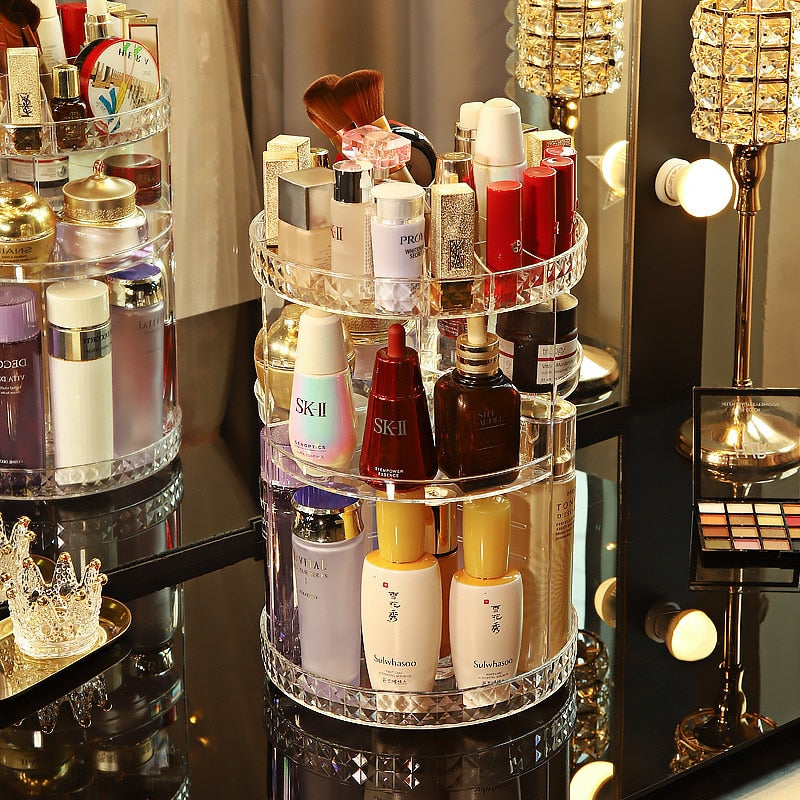 Rotating make-up organiser