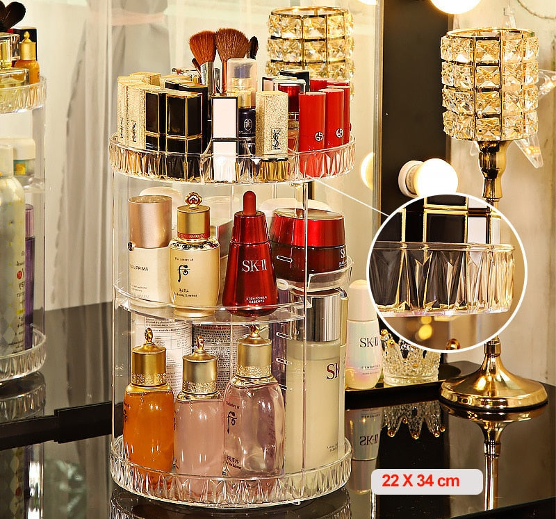 Rotating make-up organiser