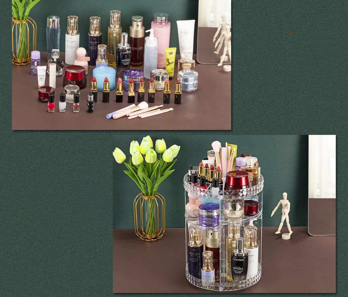 Rotating make-up organiser