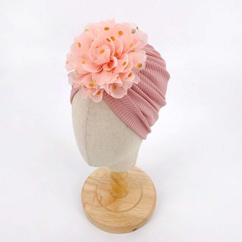 Ruche Top Baby Turban Hat