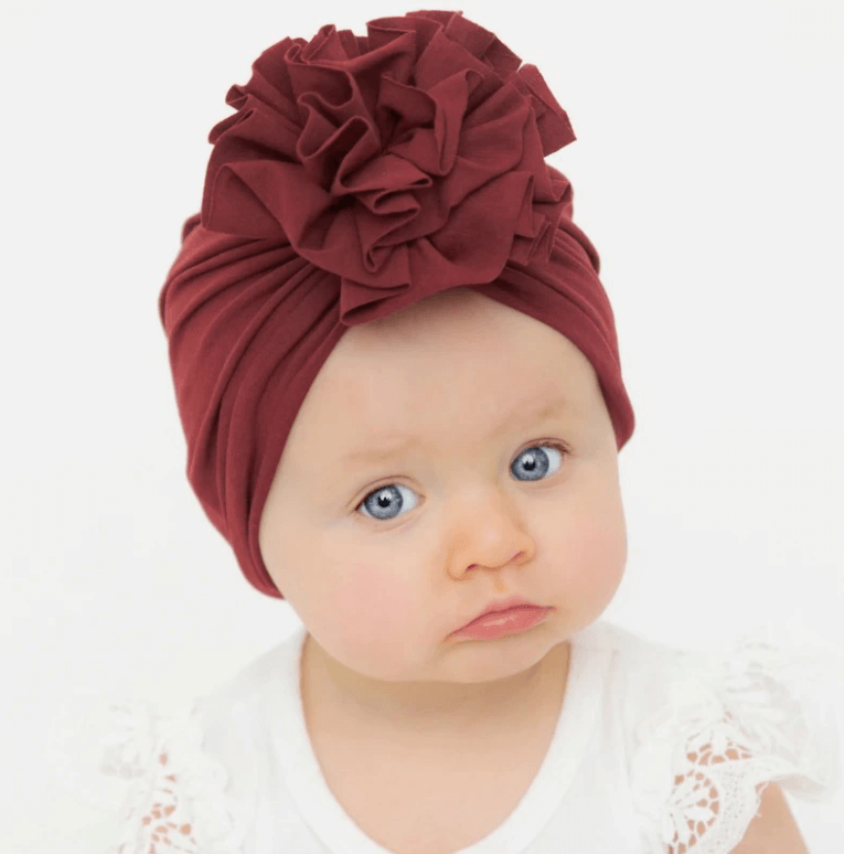 Ruche Top Baby Turban Hat