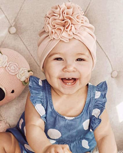 Ruche Top Baby Turban Hat
