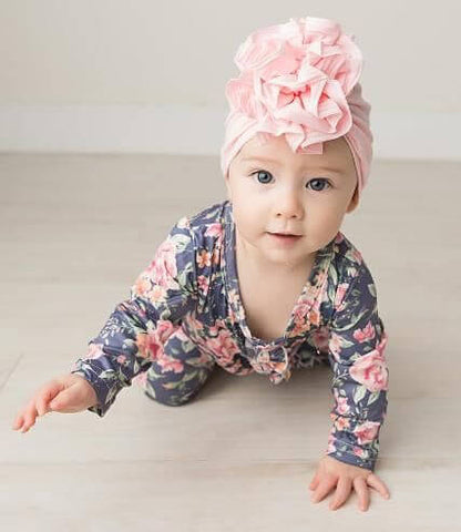 Ruche Top Baby Turban Hat