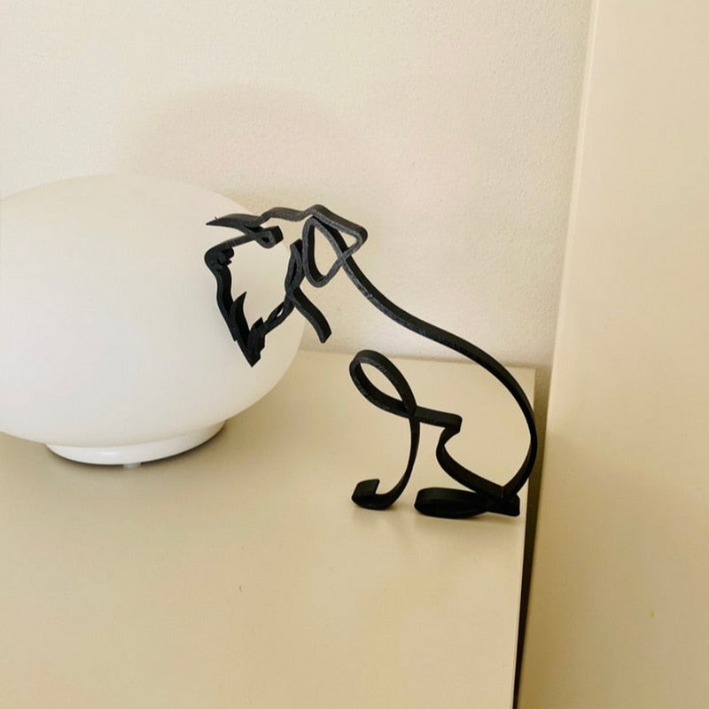 Minimalistische Hond Kunst Sculptuur