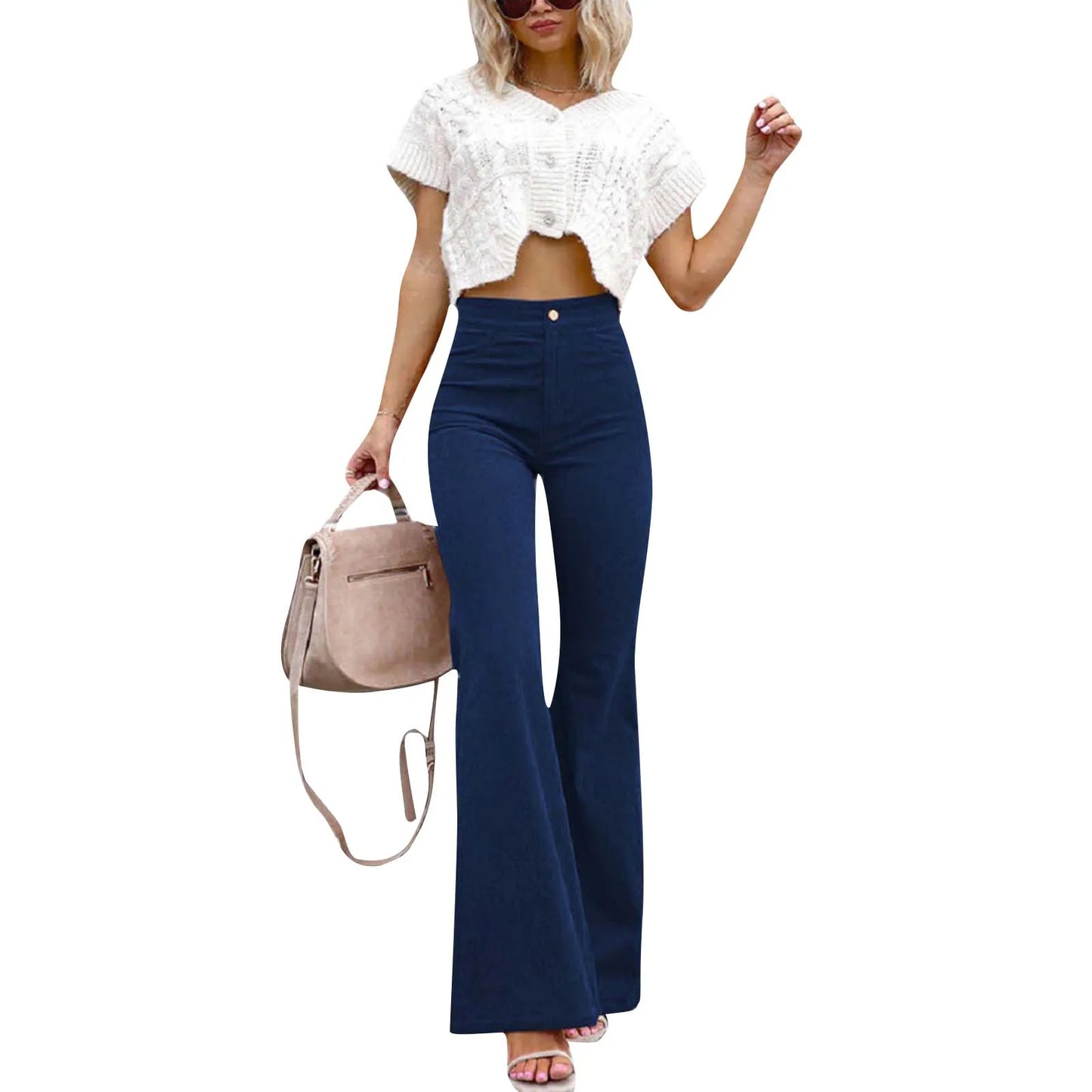 Women's Corduroy Flared Trousers