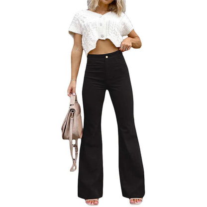 Women's Corduroy Flared Trousers
